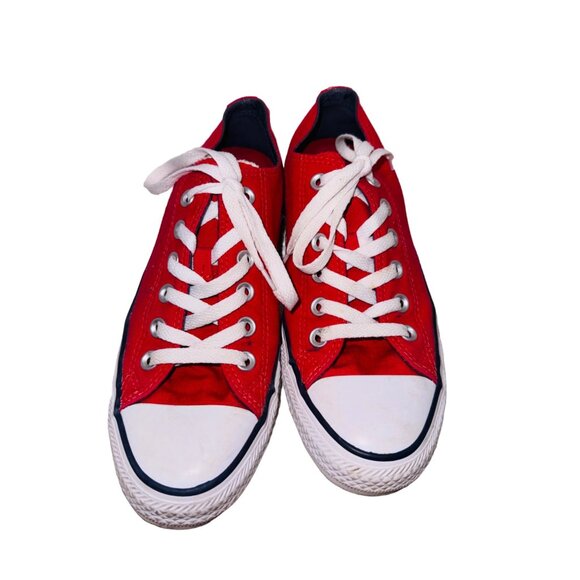 Converse Unisex Low Top Red Sneaker W8 M6 Canvas Casual Shoes School Girl Skater - Picture 11 of 11